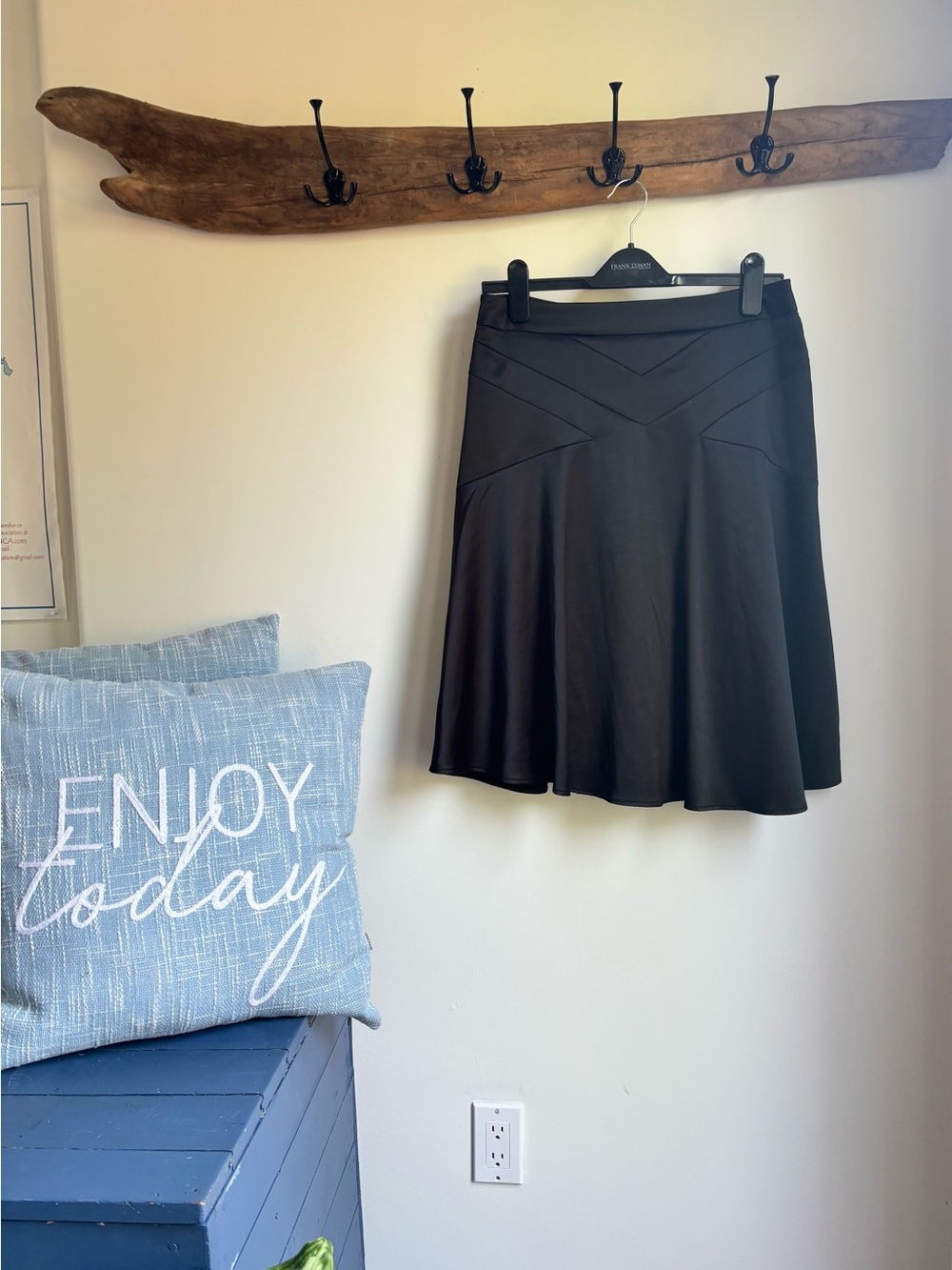 Esprit Black A-Line Skirt with Panel Detailing
